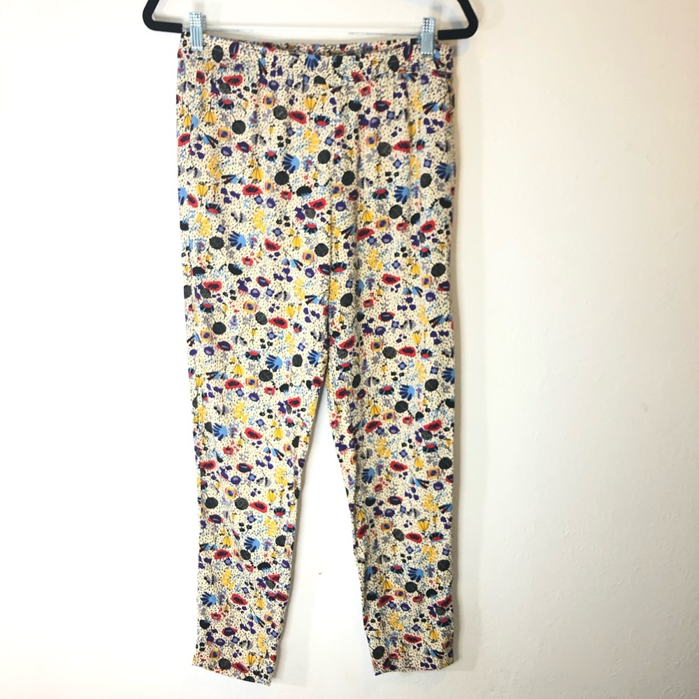 H&M printed pants cropped size usa 8 80s style